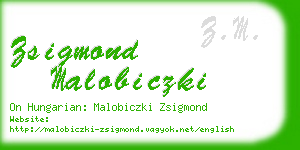 zsigmond malobiczki business card